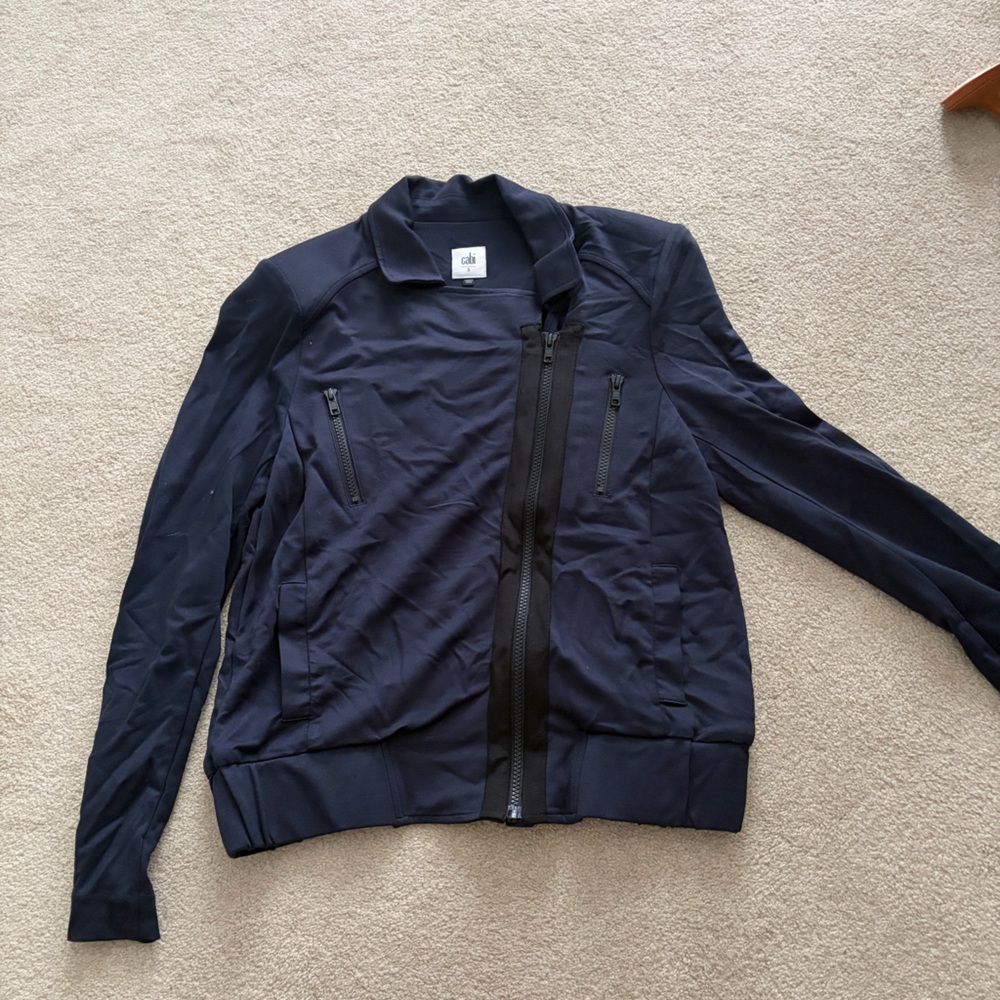 CAbi Navy Men's Bomber Jacket with Zip Pockets